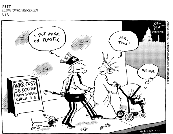 Editorial Cartoon by Joel Pett, Lexington Herald-Leader, CWS/CartoonArts Intl. on Foreclosures Hit Record High