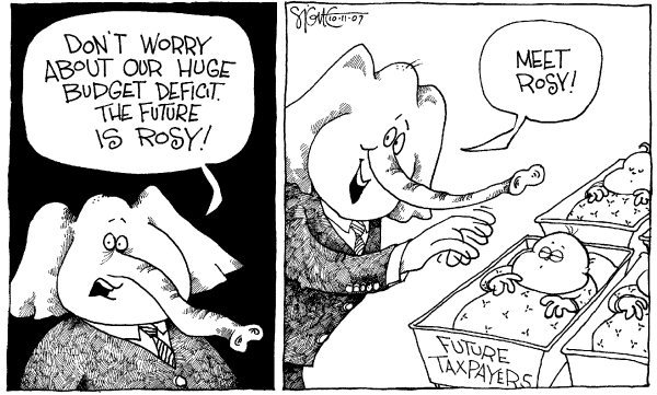 Editorial Cartoon by Signe Wilkinson, Philadelphia Daily News on GOP Looks for Answers