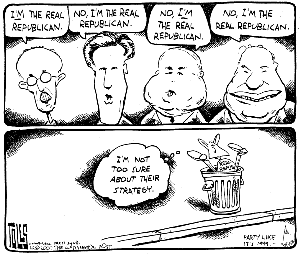 Editorial Cartoon by Tom Toles, Washington Post on GOP Campaign News