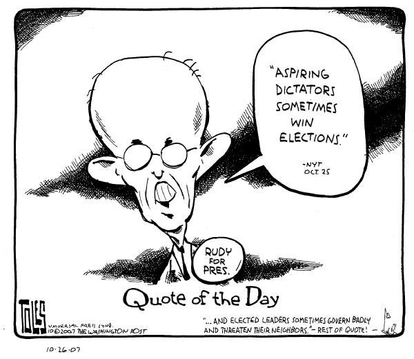 Editorial Cartoon by Tom Toles, Washington Post on GOP Campaign News