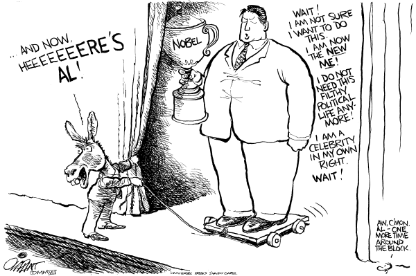 Editorial Cartoon by Pat Oliphant, Universal Press Syndicate on Democratic Campaign News