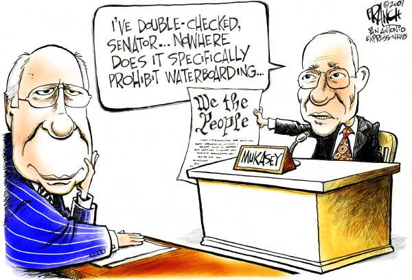 Editorial Cartoon by John Branch, San Antonio Express-News on Attorney General Nominee Testifies
