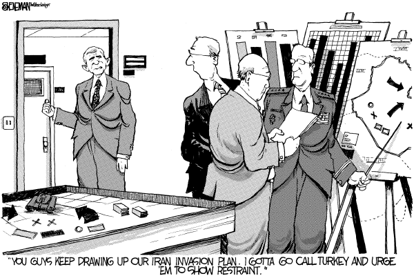 Editorial Cartoon by Drew Sheneman, Newark Star Ledger on US Condemns Turkey