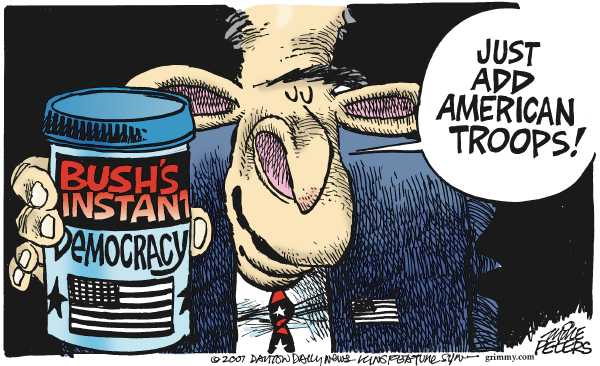 Editorial Cartoon by Mike Peters, Dayton Daily News on Surge Continues in Iraq