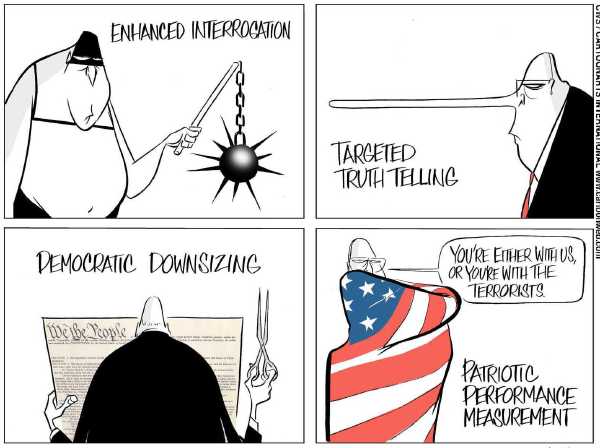 Editorial Cartoon by Ann Telnaes, CWS/CartoonArts Intl. on War on Terror Heating Up