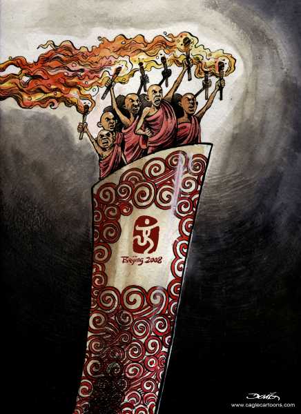 Editorial Cartoon by Dario Castillejos, Imparcial de Oaxaca, Oaxaca, Mexico on China Prepares for Olympics