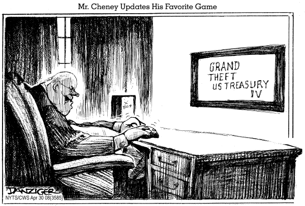 Editorial Cartoon by Jeff Danziger, CWS/CartoonArts Intl. on Bush and Cheney Looking for Solutions