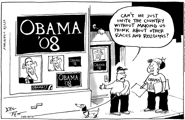 Editorial Cartoon by Joel Pett, Lexington Herald-Leader, CWS/CartoonArts Intl. on Democratic Race Still Undecided