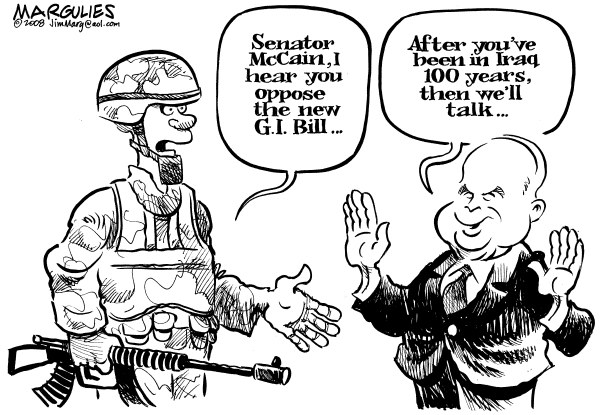 Editorial Cartoon by Jimmy Margulies, The Record, New Jersey on McCain Record Coming to Light