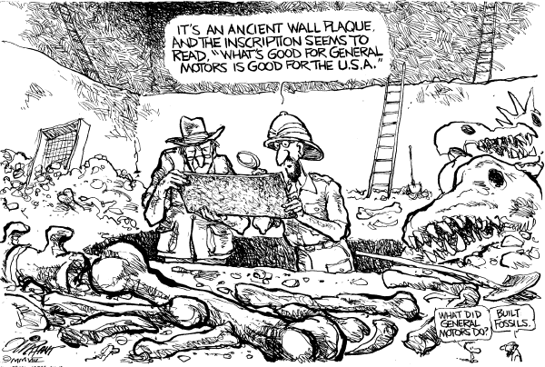 Editorial Cartoon by Pat Oliphant, Universal Press Syndicate on Recession Officially Declared