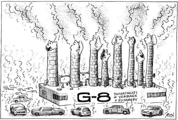 Editorial Cartoon by Tony Auth, Philadelphia Inquirer on World Leaders Meet