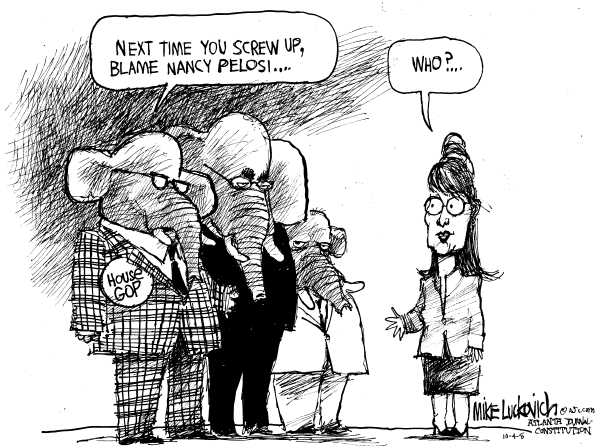 Editorial Cartoon by Mike Luckovich, Atlanta Journal-Constitution on Palin Returns to Form