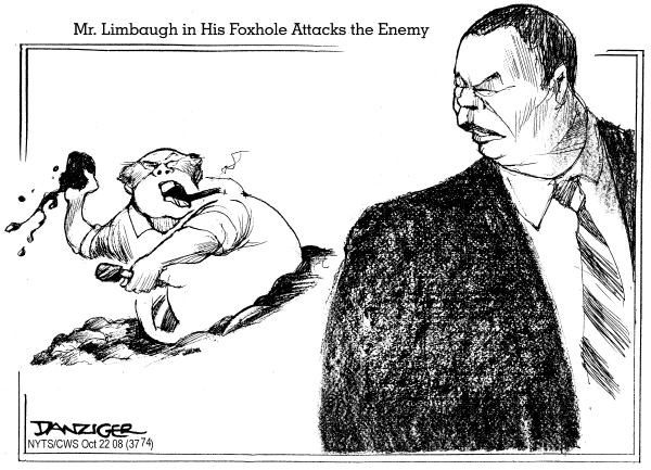 Editorial Cartoon by Jeff Danziger, CWS/CartoonArts Intl. on Colin Powell Endorses Obama