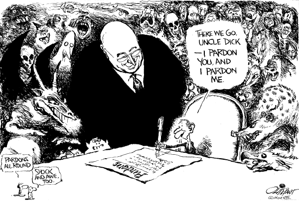 Political/Editorial Cartoon by Pat Oliphant, Universal Press Syndicate on Bush Staying Busy