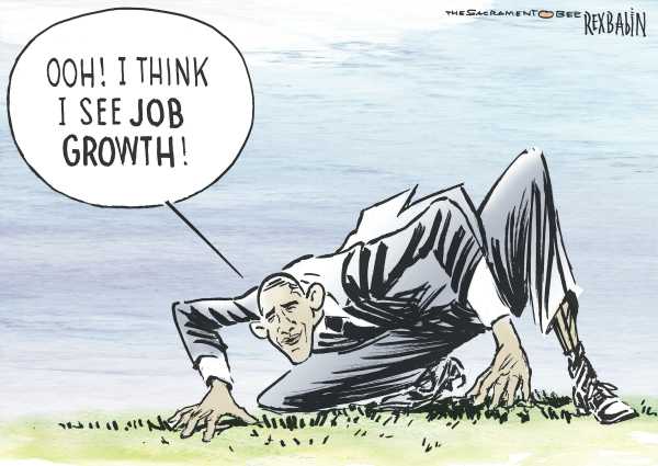 Political/Editorial Cartoon by Rex Babin, Sacramento Bee on Obama Gets Down to Basics