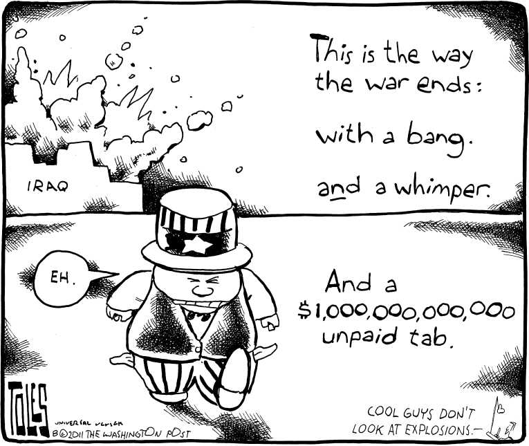 Political/Editorial Cartoon by Tom Toles, Washington Post on War Budget at Record High