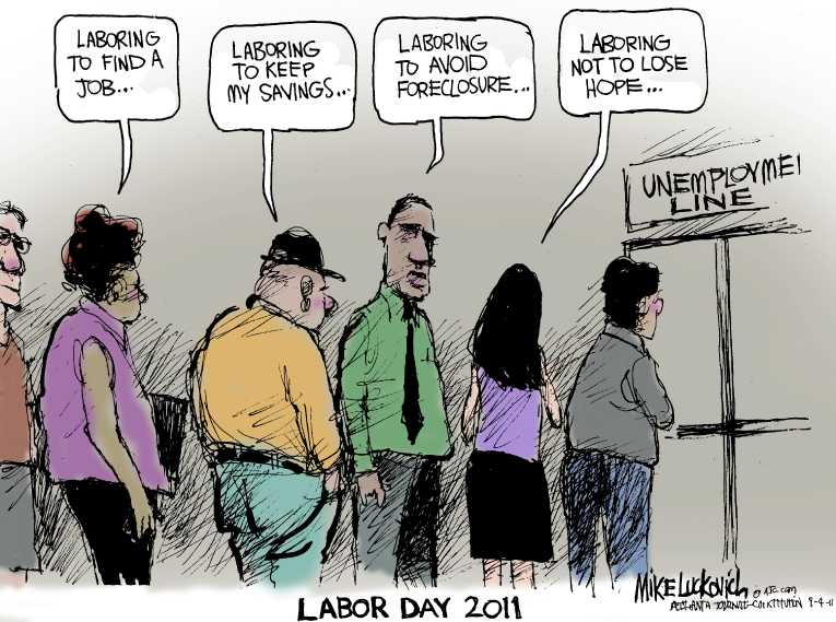 Political/Editorial Cartoon by Mike Luckovich, Atlanta Journal-Constitution on America Celebrates Labor Day