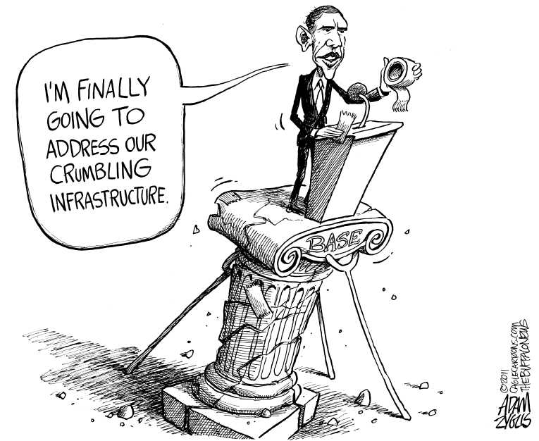 Political/Editorial Cartoon by Adam Zyglis, The Buffalo News on Obama Presents Jobs Bill