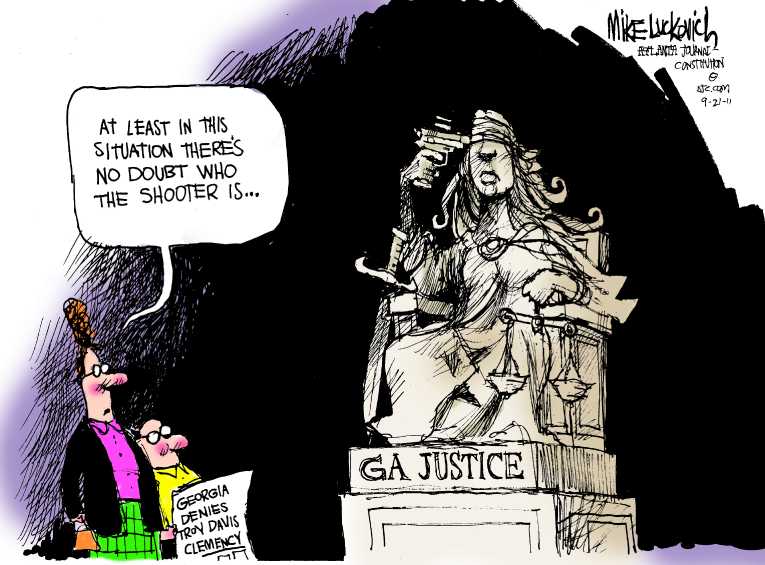 Political/Editorial Cartoon by Mike Luckovich, Atlanta Journal-Constitution on Murder Planned in Georgia