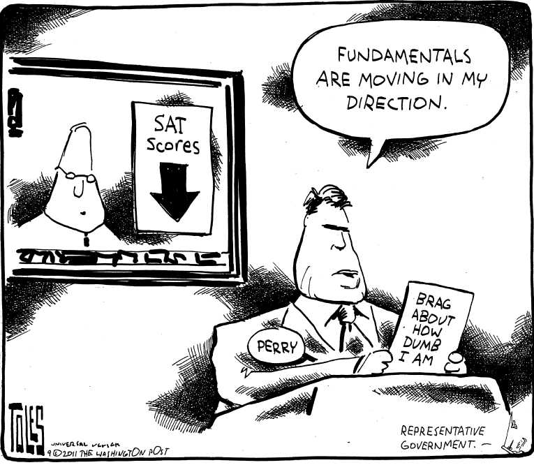Political/Editorial Cartoon by Tom Toles, Washington Post on GOP Presidential Race Tightens