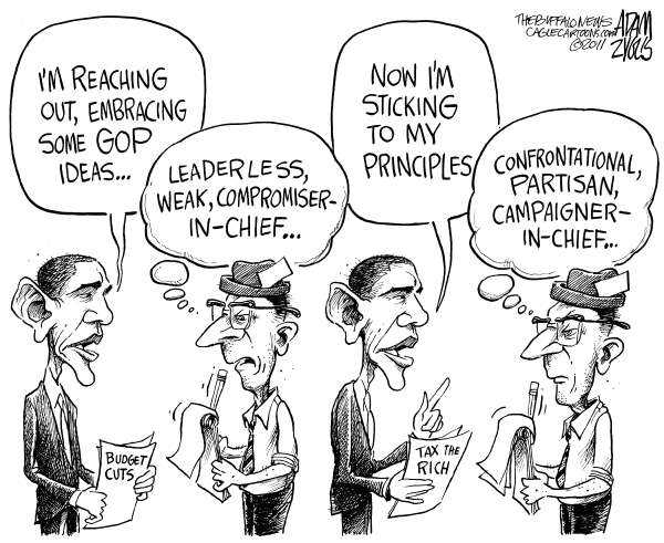 Political/Editorial Cartoon by Adam Zyglis, The Buffalo News on Obama Revs Up Campaign