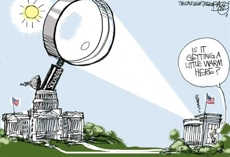 Political/Editorial Cartoon by Pat Bagley, Salt Lake Tribune on Obama Revs Up Campaign