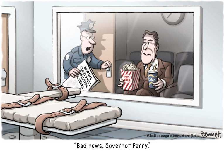 Political/Editorial Cartoon by Clay Bennett, Chattanooga Times Free Press on Texas Overruled