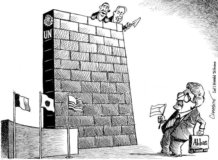 Political/Editorial Cartoon by Patrick Chappatte, International Herald Tribune on Mideast Peace Process Continues
