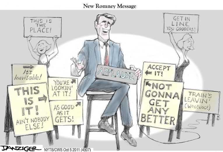Political/Editorial Cartoon by Jeff Danziger, CWS/CartoonArts Intl. on Romney Leads Field