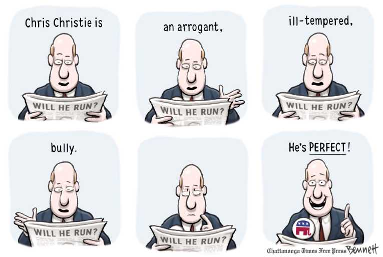 Political/Editorial Cartoon by Clay Bennett, Chattanooga Times Free Press on Romney Leads Field