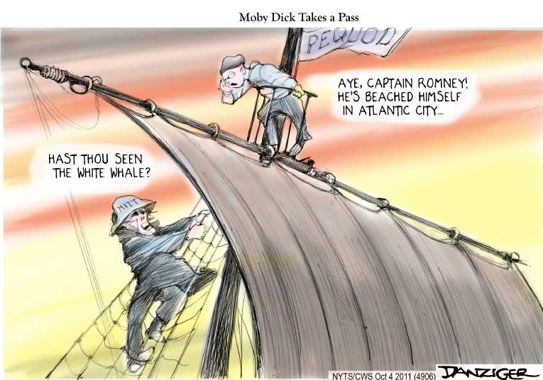 Political/Editorial Cartoon by Jeff Danziger, CWS/CartoonArts Intl. on Romney Leads Field