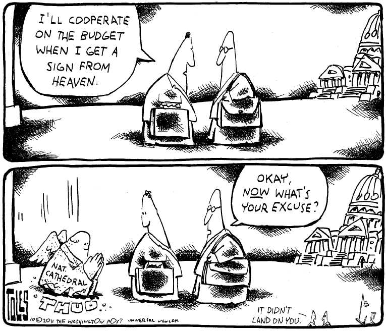 Political/Editorial Cartoon by Tom Toles, Washington Post on Economy Fix on the Way