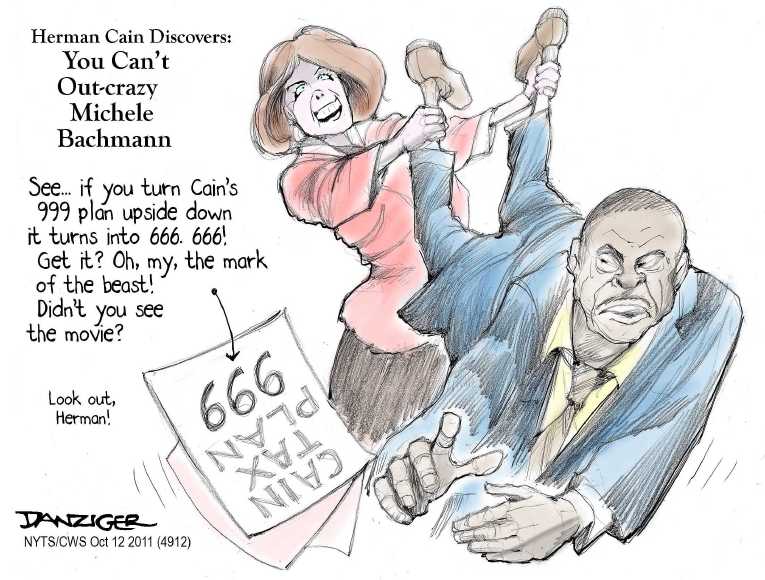 Political/Editorial Cartoon by Jeff Danziger, CWS/CartoonArts Intl. on Herman Cain Surges