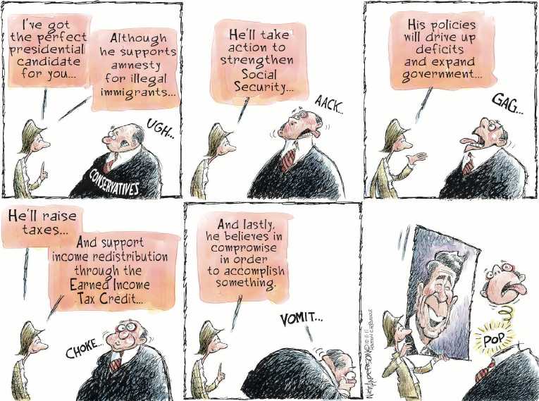 Political/Editorial Cartoon by Nick Anderson, Houston Chronicle on Herman Cain Surges