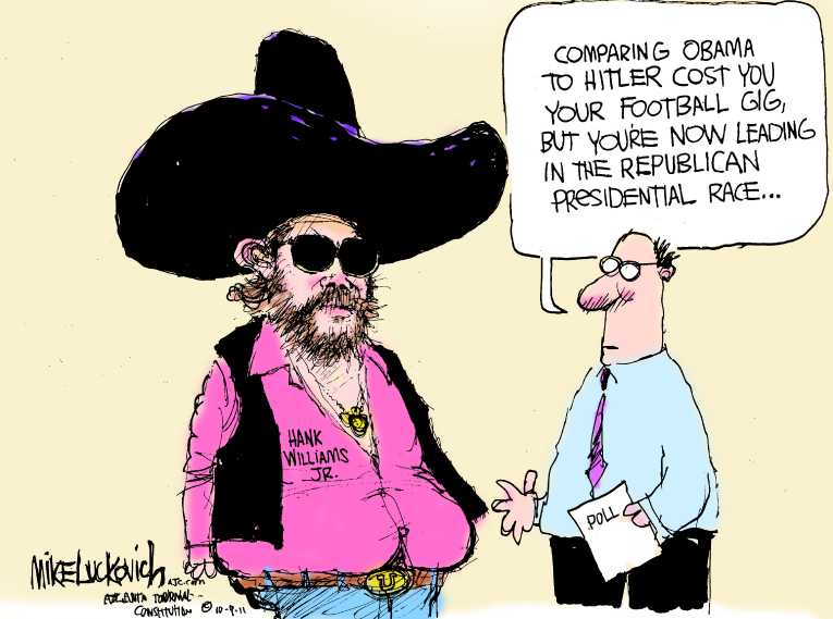 Political/Editorial Cartoon by Mike Luckovich, Atlanta Journal-Constitution on Herman Cain Surges
