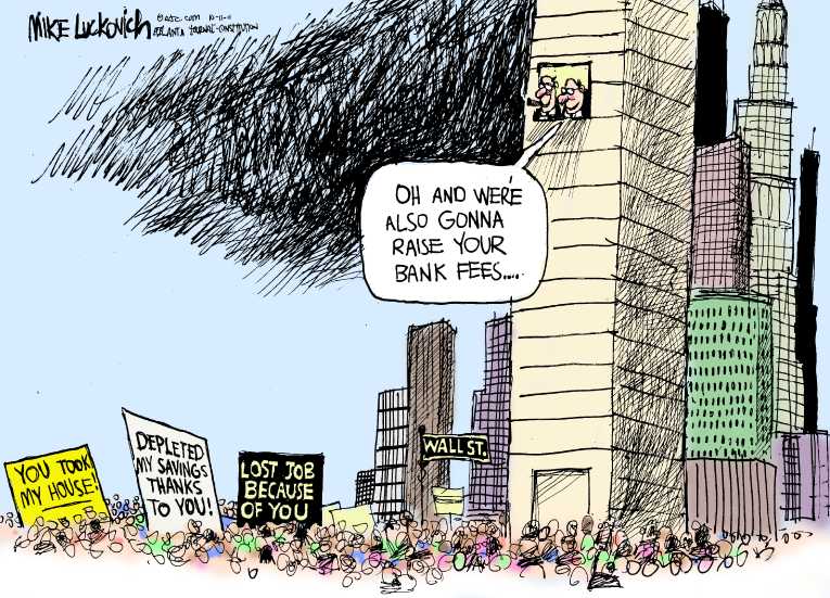 Political/Editorial Cartoon by Mike Luckovich, Atlanta Journal-Constitution on Protest Spreads