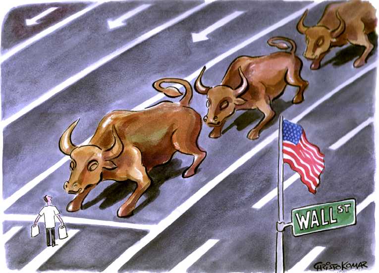 Political/Editorial Cartoon by Christo Komarnitski, Sega, Sofia, Bulgaria on Economic Solutions Sought