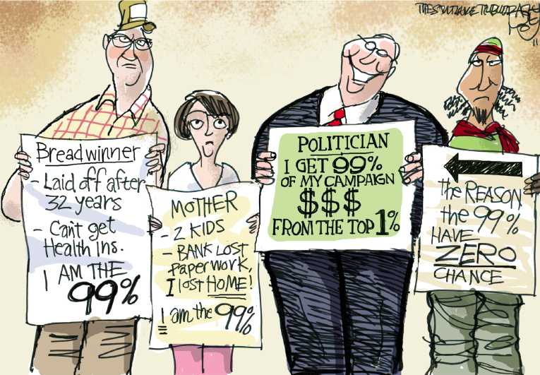 Political/Editorial Cartoon by Pat Bagley, Salt Lake Tribune on Economic Solutions Sought