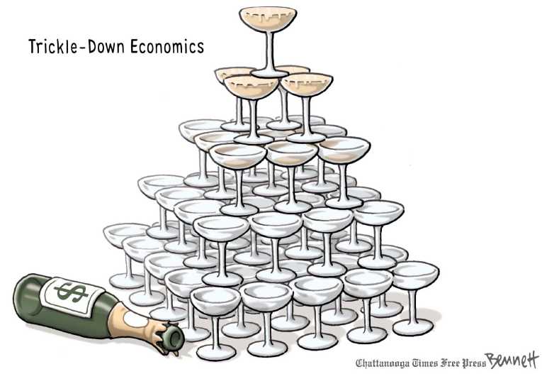Political/Editorial Cartoon by Clay Bennett, Chattanooga Times Free Press on Economic Solutions Sought