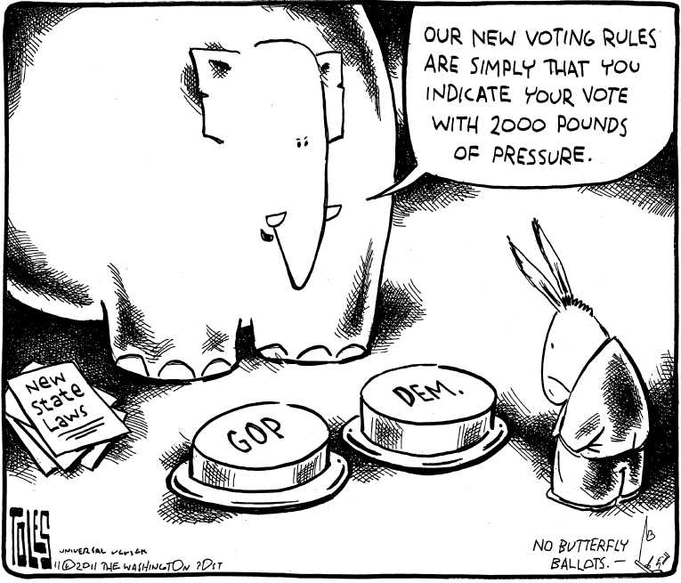 Political/Editorial Cartoon by Tom Toles, Washington Post on Republicans Crack Down