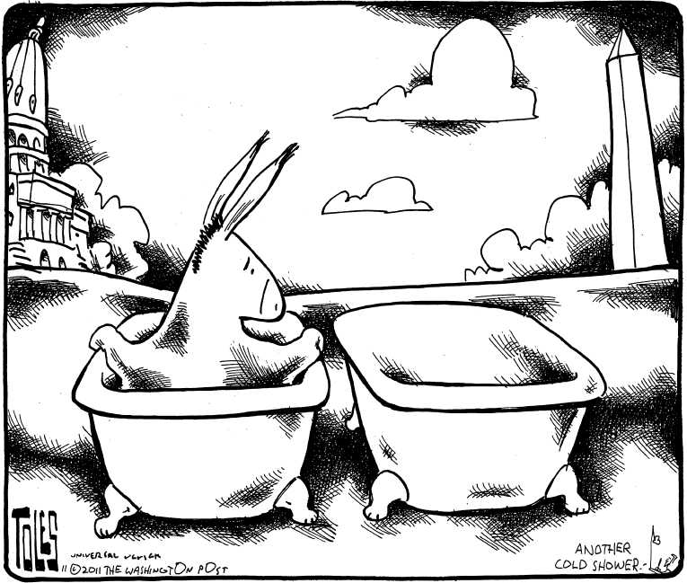 Political/Editorial Cartoon by Tom Toles, Washington Post on Debt Panel Stalls