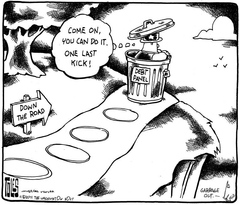 Political/Editorial Cartoon by Tom Toles, Washington Post on Debt Panel Stalls