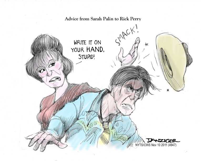 Political/Editorial Cartoon by Jeff Danziger, CWS/CartoonArts Intl. on Perry “Steps in It”