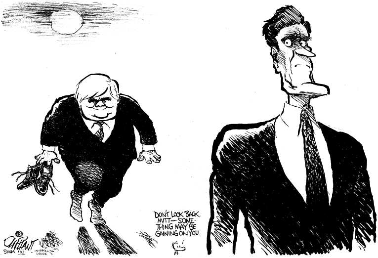 Political/Editorial Cartoon by Pat Oliphant, Universal Press Syndicate on Perry “Steps in It”