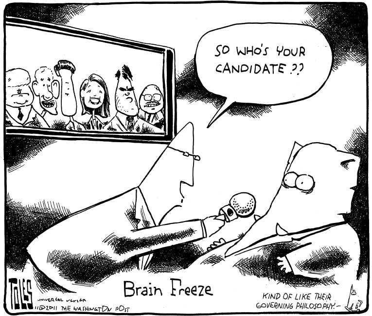 Political/Editorial Cartoon by Tom Toles, Washington Post on Perry “Steps in It”