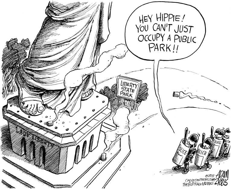 Political/Editorial Cartoon by Adam Zyglis, The Buffalo News on Occupy Message Unclear