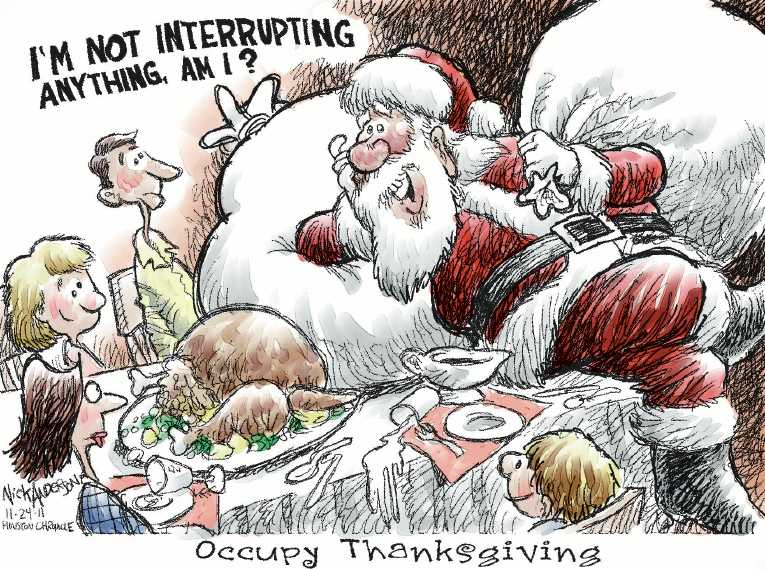 Political/Editorial Cartoon by Nick Anderson, Houston Chronicle on Americans Celebrate Thanksgiving