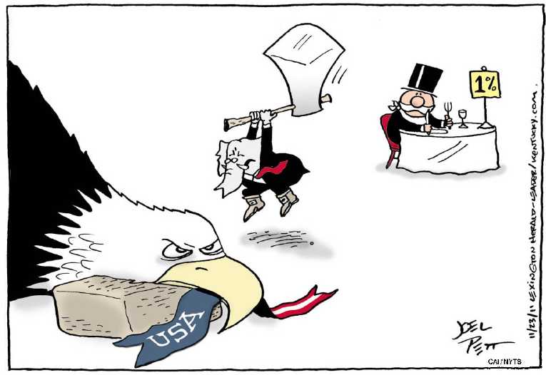 Political/Editorial Cartoon by Joel Pett, Lexington Herald-Leader, CWS/CartoonArts Intl. on GOP Insisting on Drastic Cuts