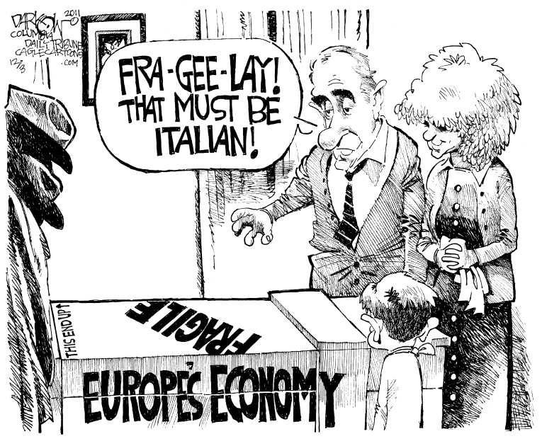 Political/Editorial Cartoon by John Darkow, Columbia Daily Tribune, Missouri on Euro Crash Averted