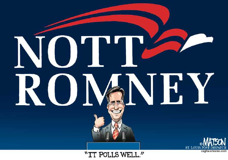 Political/Editorial Cartoon by RJ Matson, Cagle Cartoons on Romney Predicts Victory